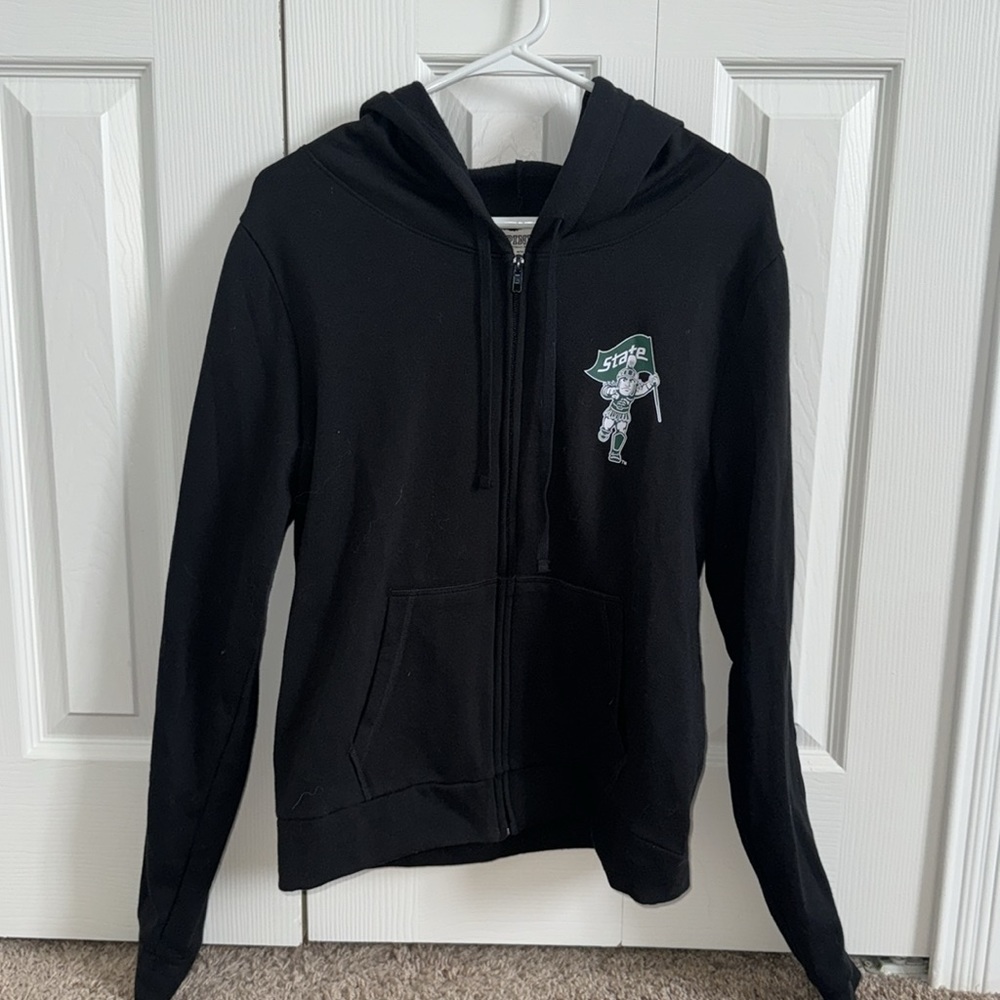 NWOT MSU Black Full Zip Hoodie